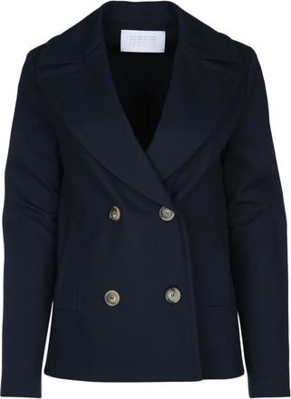 Harris Wharf London Dames Peacoat Gemaakt met Loro Piana - Dames - Mantel - Blauw - XS - Jassen