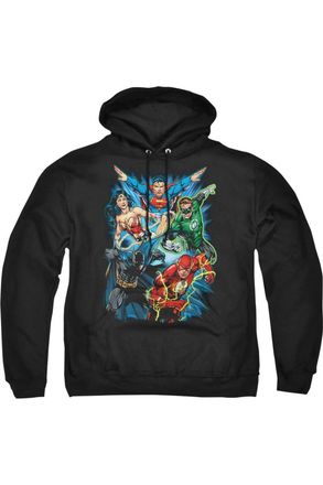 Gildan Justice League of America Jl Assemble Adult Pull Over Hoodie / Hooded Sweatshirt