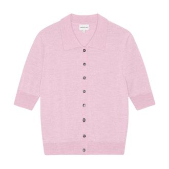 Birgitte Herskind Cardigans, female, Pink, Size: XS Short-Sleeve Collared Cardigan