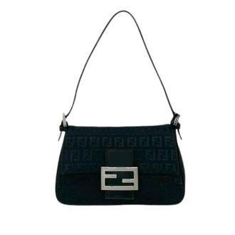 Fendi Pre-owned Shoulder Bags, female, Black, Size: ONE SIZE Pre-owned Canvas Shoulder Bag