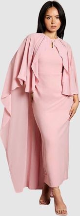 Coast Petite Round Neck Cape Maxi Dress in Blush at Nordstrom, Size 10