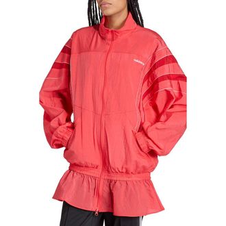 adidas Originals Santiago Peplum Track Jacket in Semi Lucid Red at Nordstrom, Size X-Small