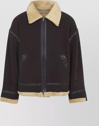 MASTERMIND WORLD cotton mouton jacket shearling collar