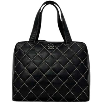 Chanel Pre-owned Vintage Tote Bag - Dames - Vintage Handtas - Zwart - ONE Size - Leer - Vintage