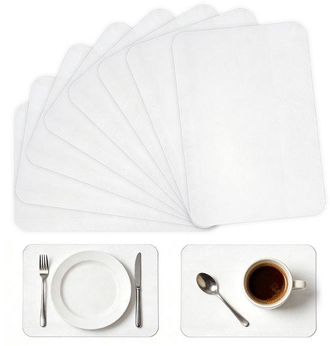 No Brand Alfombrillas De Escritura De Pp - Juego De 8 - 4328 Cm - Manteles Individuales Blancos Transparentes - Protectores De Escritorio - Lavables Y Resisten