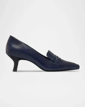 Bernardo 50mm Safi Leather Loafer Pumps
