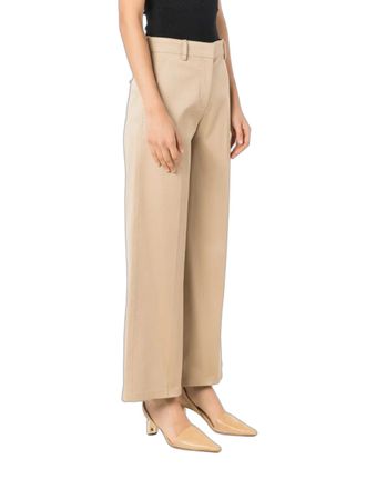 Valentino High-Rise Wide-Leg Trousers - Beige