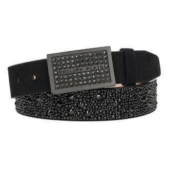 Philipp Plein Leopard Leren Riem - Dames - Riemen - Zwart - 75 CM - Leer - Accessoires