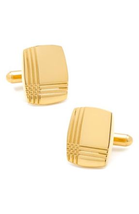 Cufflinks Inc. Tartan Engraved Cuff Links in Gold at Nordstrom