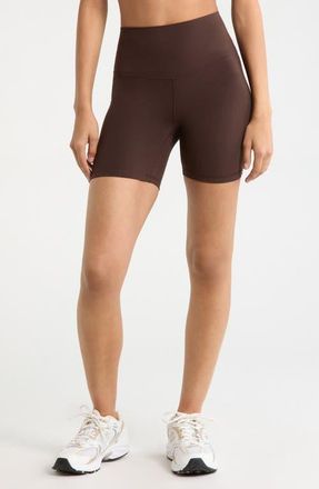 Zella Studio Luxe Bike Shorts in Brown Mole at Nordstrom, Size Xx-Large