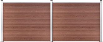 vidaXL Vidaxl - Set Pannello di Recinzione in wpc 353x146 cm Marrone