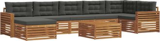 vidaXL Conjunto De Sof&aacute;s De Exterior 8 Uds. Natural Y Antracita Vidaxl
