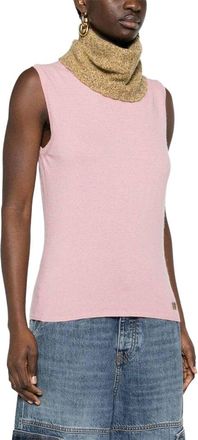 Chanel 2001 Pink Cashmere Knit Top, Size It; 42 (Authentic Pre-Loved)