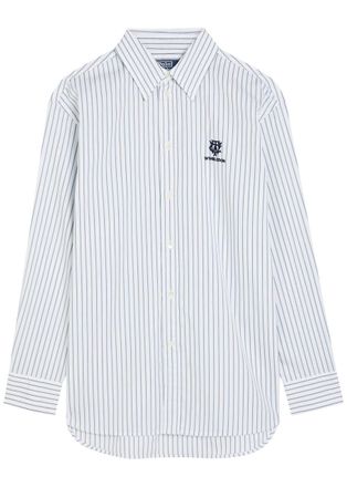 Polo Ralph Lauren Striped Embroidered Cotton Shirt - White - S (UK8-10 / S)