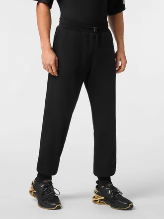 Plein Sport Pantaloni jogging in jersey di cotone con vita elasticizzata e coulisse