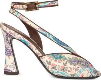 Etro Sandalen met enkelbandje en print - Beige