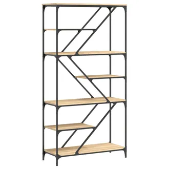 vidaXL Vidaxl - Estanter&iacute;a Madera De Ingenier&iacute;a Acero Roble Sonoma 91x36x176 Cm