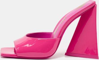 The Attico Fuchsia Patent Leather Devon Slide Sandals
