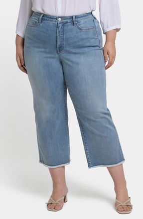 NYDJ Coco Cool Embrace Frayed Crop Wide Leg Jeans in Santiago Sea at Nordstrom, Size 14W