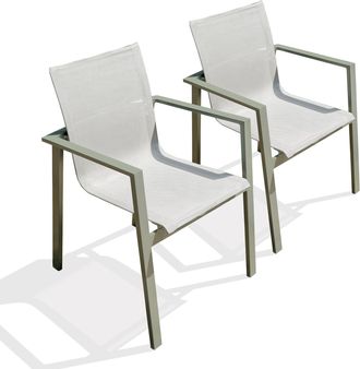 DCB Garden Dcb Garden - Miami - Lote De 2 Sillones De Jard&iacute;n Apilables De Aluminio
