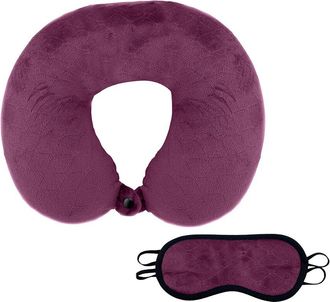 Pursonic Memory Foam Travel Pillow With Sleep Mask