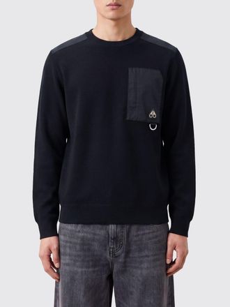 Moose Knuckles Felpa girocollo in misto cotone con tasca zip