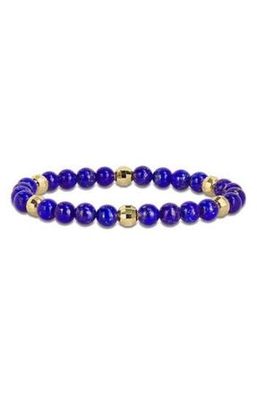 Delmar Mens Semiprecious Stone Beaded Bracelet in Blue at Nordstrom Rack