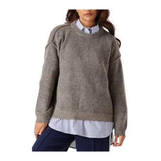 MY ESSENTIAL WARDROBE Dames Truien vesten Palomamw Knit Pullover - Dames - Ronde hals truien - Grijs - XS - Wol - Truien & Vesten