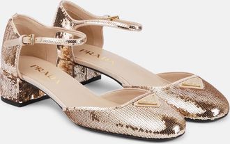 Prada Sequined Mary Jane pumps