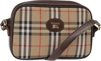Burberry Pre-owned Shoulder Bag - Dames - Vintage Schoudertas - Beige - ONE Size - Leer - Vintage