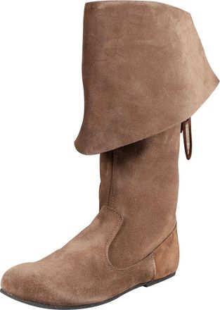 Generic Mens Medieval Pirate Boots, Flat Low Heel Knee-High Boots Non-Slip Comfortable Suede Casual Shoe Renaissance Plus Size Snow Long Boot Fashion Leisure 