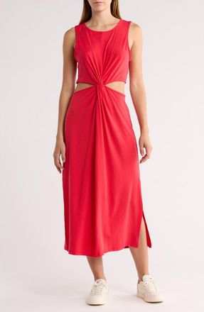 Beyond Yoga Around the World Front Twist Midi Dress in Candy Apple Red at Nordstrom, Size X-Small