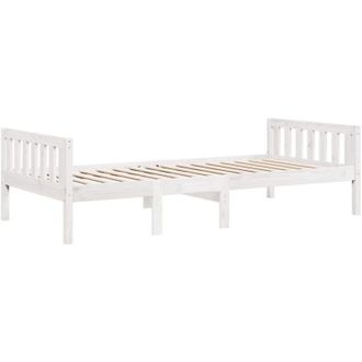 vidaXL Cama Para Ni&ntilde;os Sin Colch&oacute;n Madera Maciza Pino Blanca 90x190 Cm Vidaxl