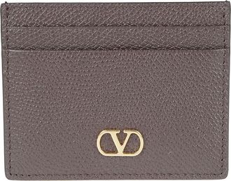 Valentino Garavani VLogo Signature Kaarthouder - Dames - Portefeuilles - Bruin - ONE Size - Leer - Accessoires