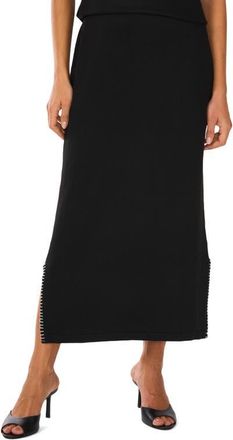 Vince Camuto Whipstitch Midi Sweater Skirt in Rich Black at Nordstrom, Size X-Large