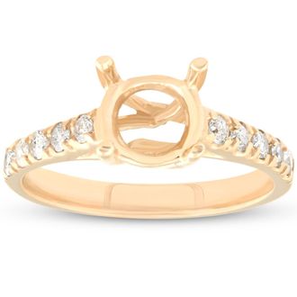 Pompeii3 Diamond Semi Mount Engagement Setting Mounting 14K Ring Size Selectable