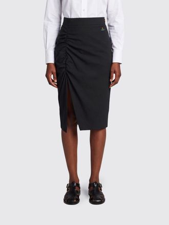 Vivienne Westwood Gonna midi a tubino in raso drappeggiata con spacco frontale