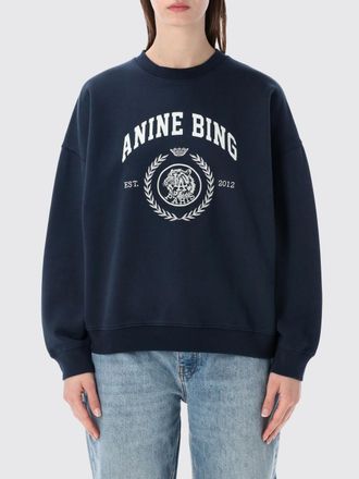 Anine Bing Felpa a girocollo in cotone con logo Anine Bing