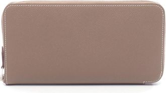 Herm&egrave;s Silkin Etoupe Gray Gray Epsom Leather Long Wallet (Bi-Fold) (Pre-Owned)