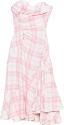 Vivienne Westwood Strapless Midi Dress with Draped Neckline