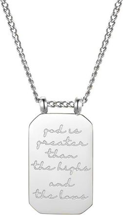 Mantra God Is Greater Than The Highs And The Lows - Necklace in Silver at Nordstrom