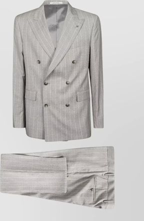 Tagliatore striped double breasted suit notch lapel