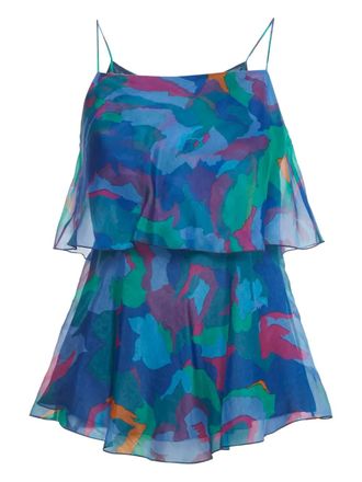 Emporio Armani Top met organza print - Blauw