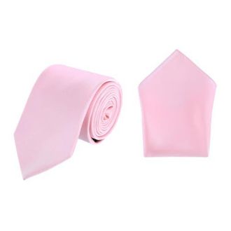 Trafalgar Store Sutton Solid Color Silk Necktie and Pocket Square Combo in Pink at Nordstrom