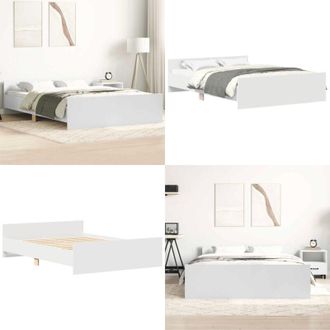 vidaXL Giroletto con Testiera e Pediera Bianco 120x190 cm - Letto con testiera - Materasso letto