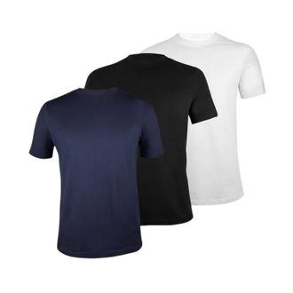 Donnay Effen T-shirt met ronde hals voor heren (set van 3) (Wit, Zwart, Marine)