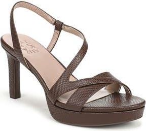 Naturalizer Abby Slingback Sandal - Wide Width Available in Brown Snake Faux Leather at Nordstrom Rack, Size 6.5