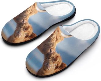 Generic Highland Cow Love Womens Slippers Winter Warm House Shoes Indoor Outdoor Hotel Slipper