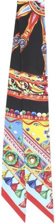 Dolce & Gabbana Carretto-print Zijden Bandeau - Dames - Zijden sjaals - Veelkleurig - ONE Size - Accessoires