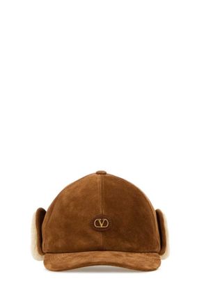 Valentino Garavani Light Brown VLogo Sign Solid Baseball Hat